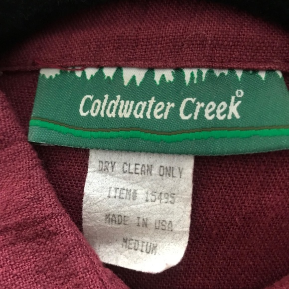 Vintage Coldwater Creek Shirt Blouse M Western silver button up Red linen blend - Picture 4 of 8